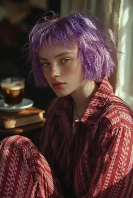 Purple freckle retro streetwear