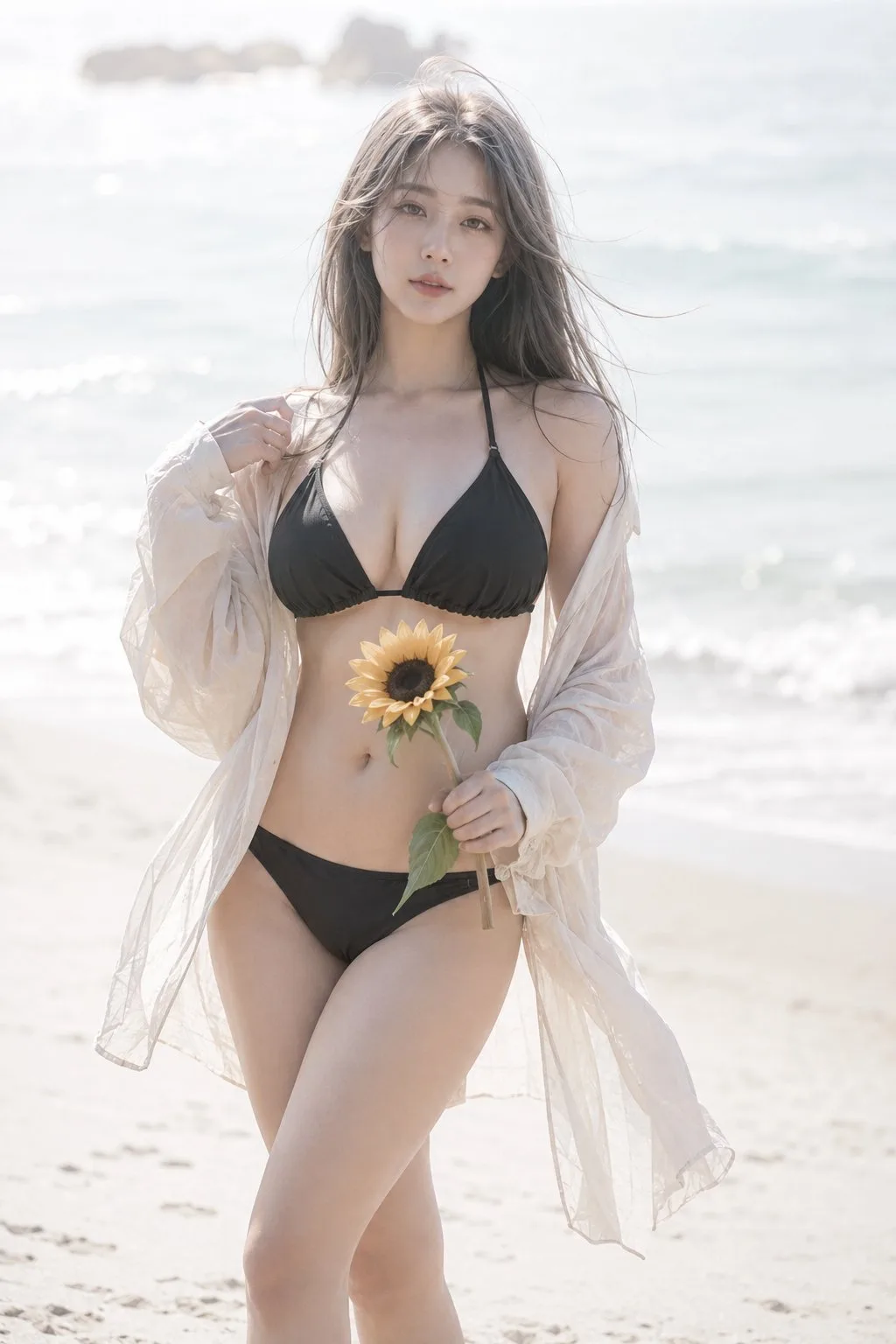 Dreamy japanese summer seaside portrait aesthetic — Sonra