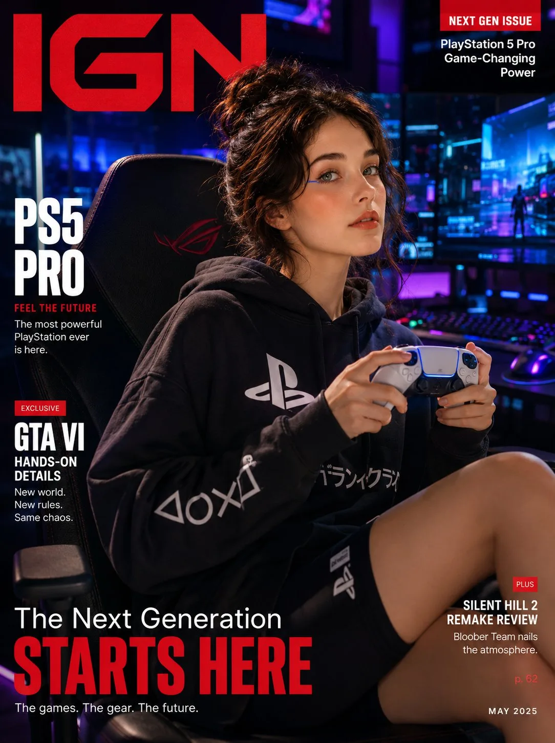 Ultra realistic gaming magazine korean gamer girl — After