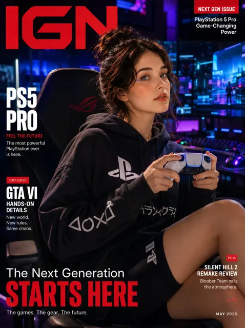 Ultra realistic gaming magazine korean gamer girl