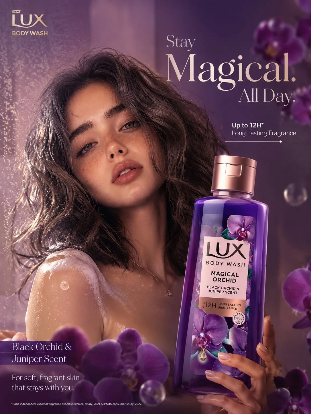 Ultra luxury purple orchid body wash ad — Sonra