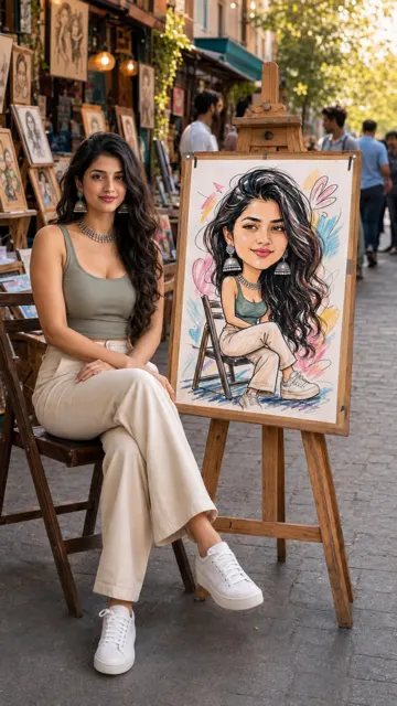 Ultra realistic south asian woman art market portrait