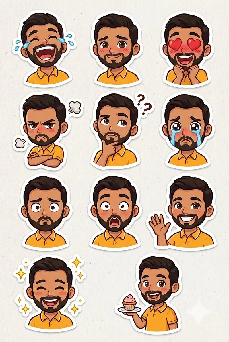 Expressive pixar sticker set — Sonra