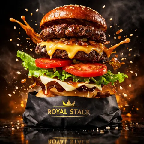 Luxury royal burger explosion