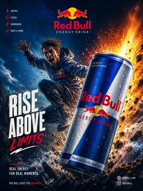 Redbull luxury poster prompt