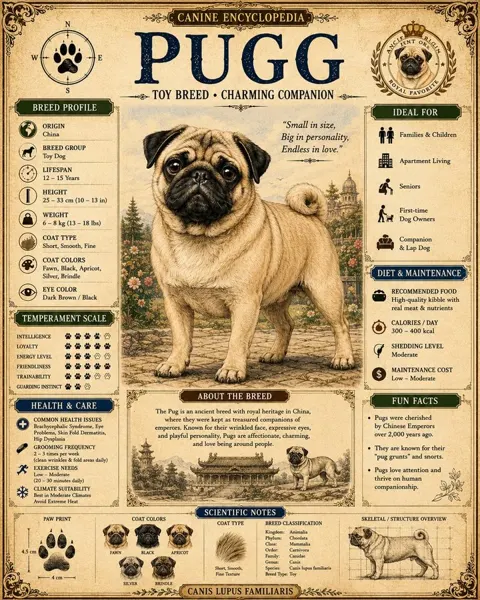 A4 vertical vintage encyclopedia poster for dog breed