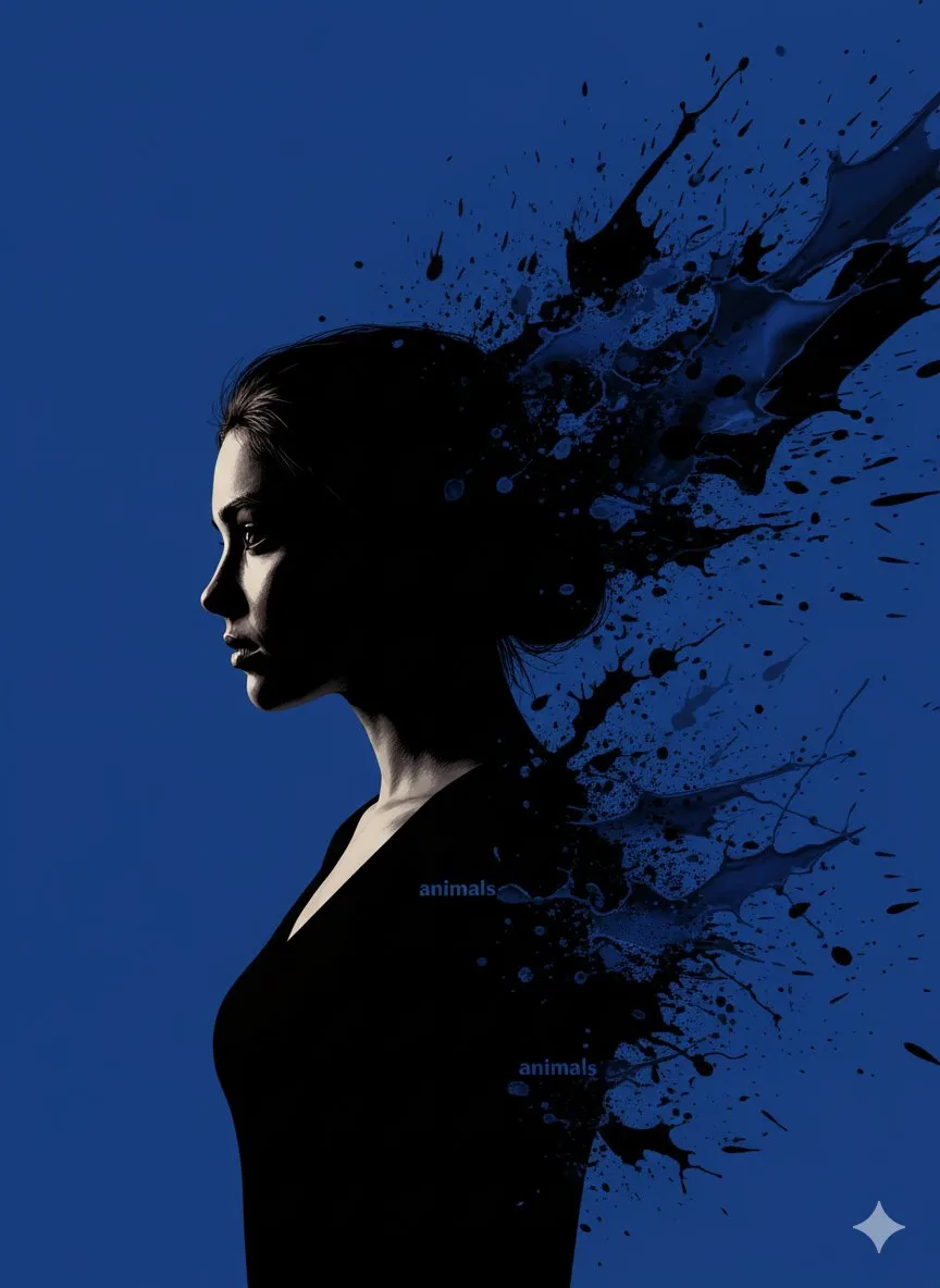 Deep electric blue silhouette splash — Sonra