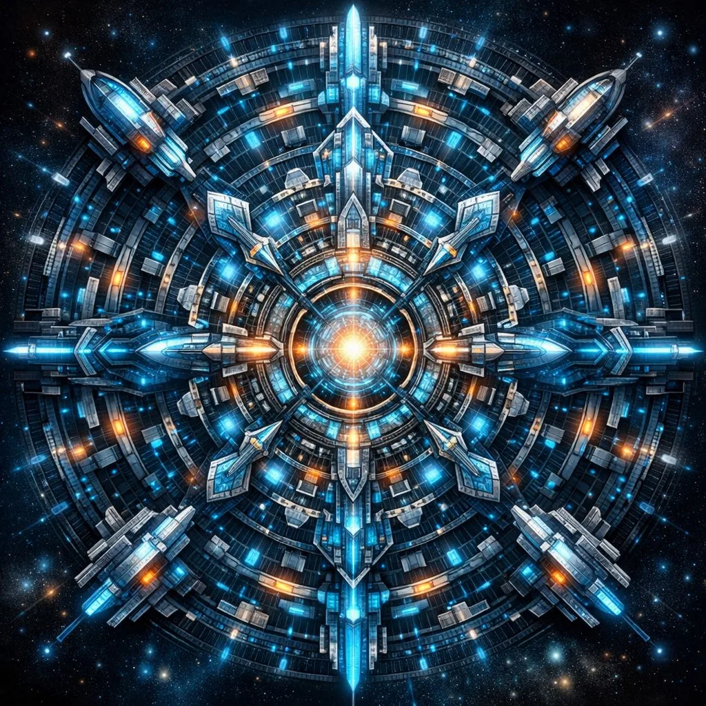 Cyberpunk sci fi mandala — After