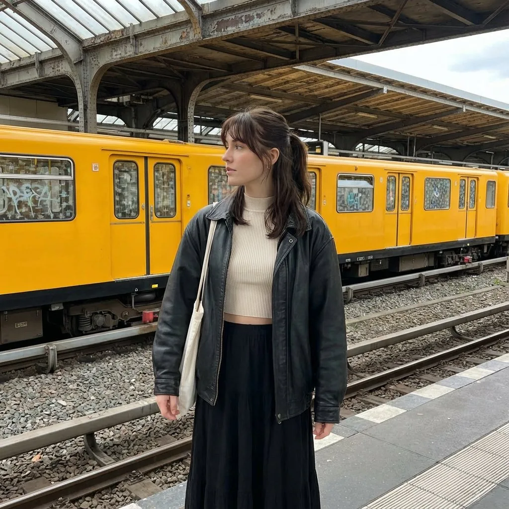 Urban platform leather girl — Sonra