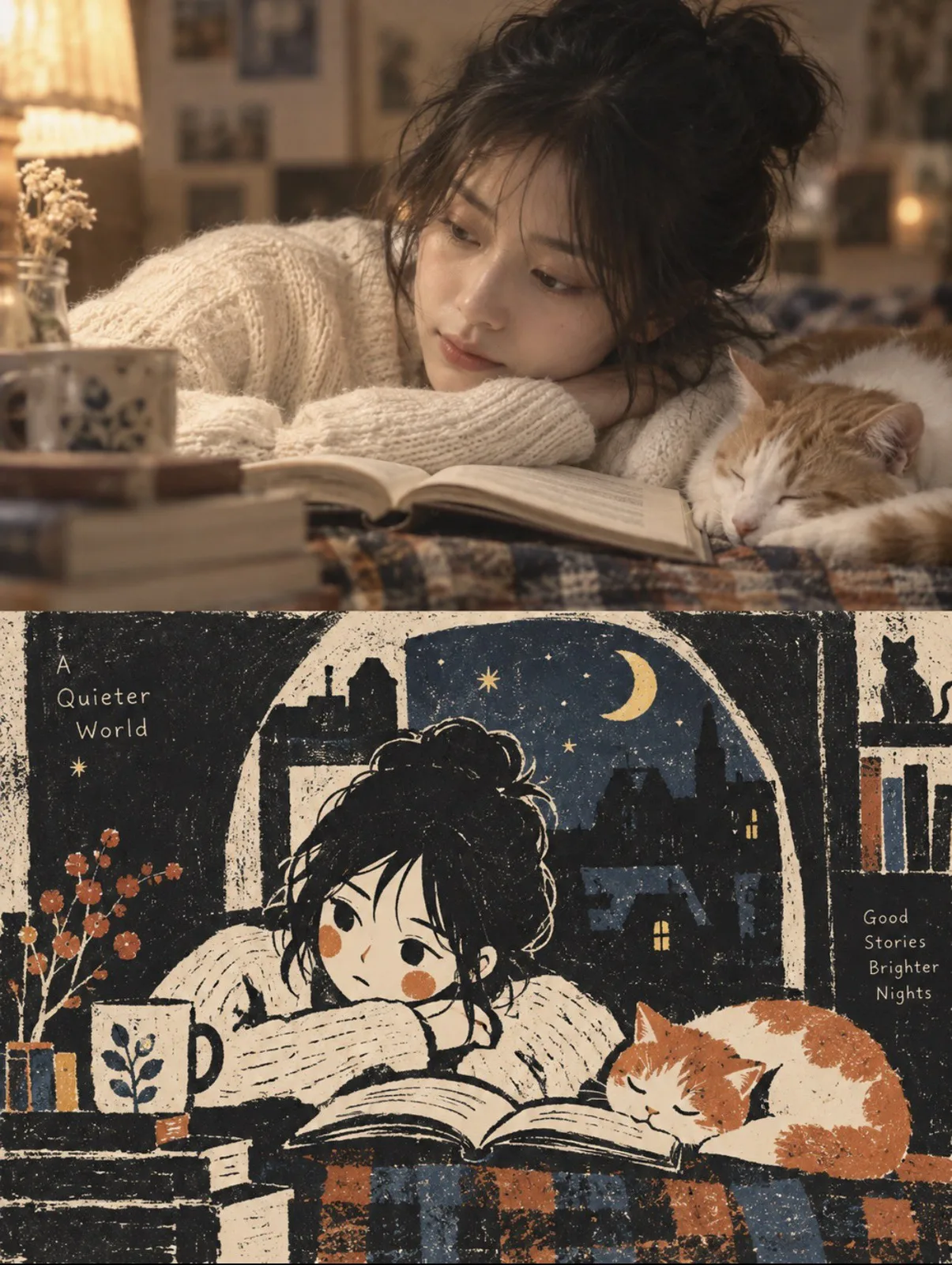 Photo to fairytale print split poster — After