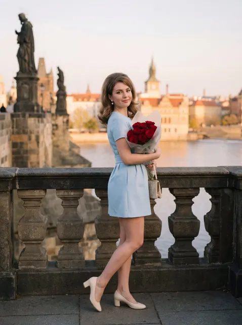 Prague vintage rose girl