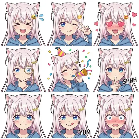 Cute line sticker grid