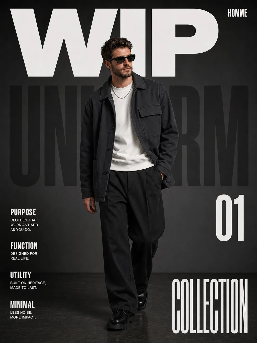 Premium workwear street luxury magazine cover — After