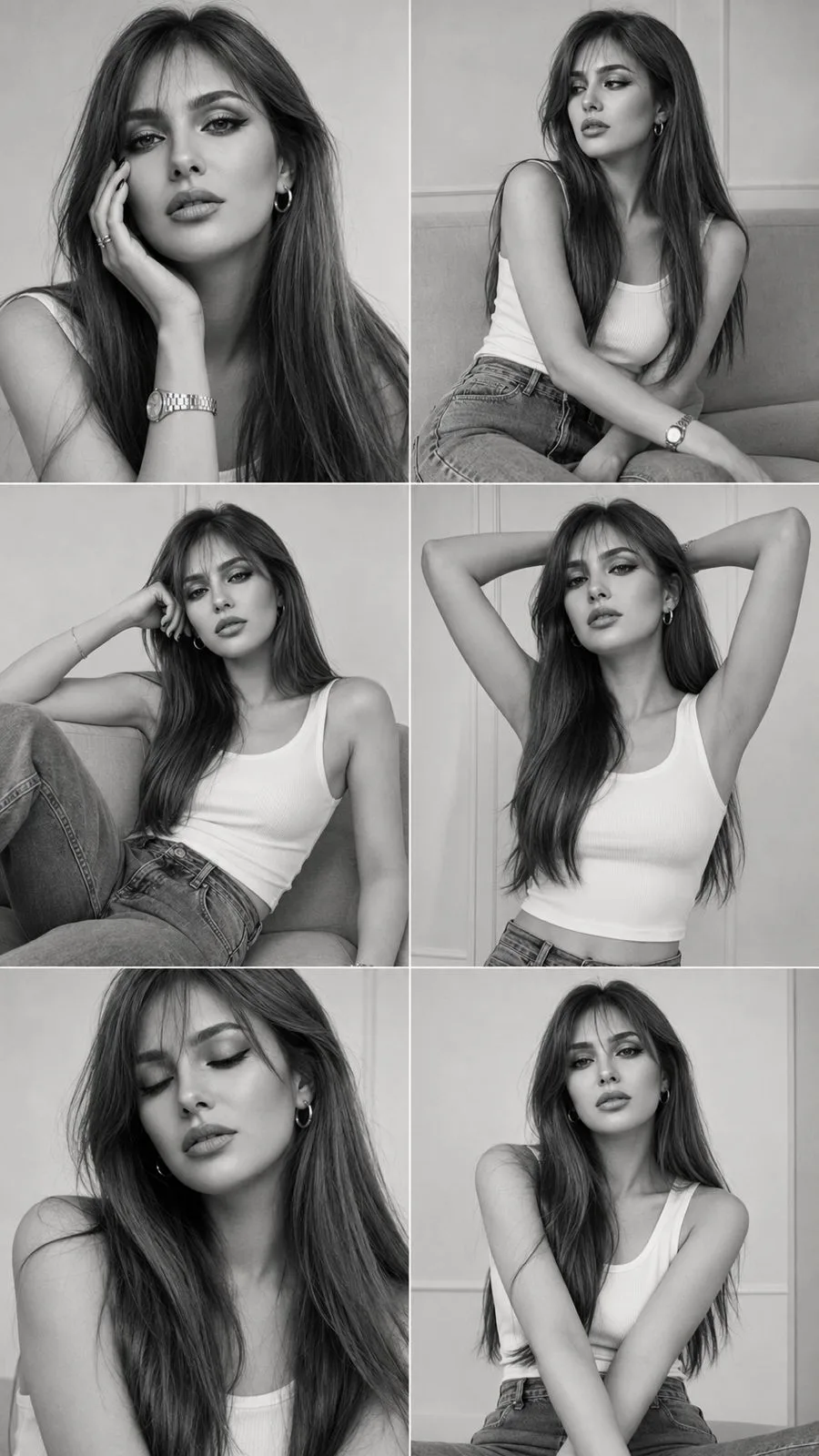 2x3 black and white fashion portrait collage — Sonra
