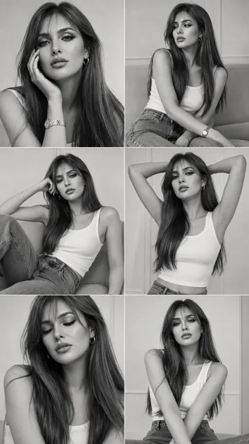 2x3 black and white fashion portrait collage