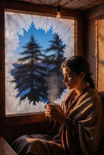 Shimla rustic cabin winter