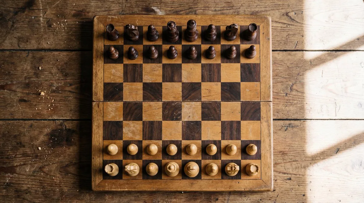 Chess board top view realistic — After