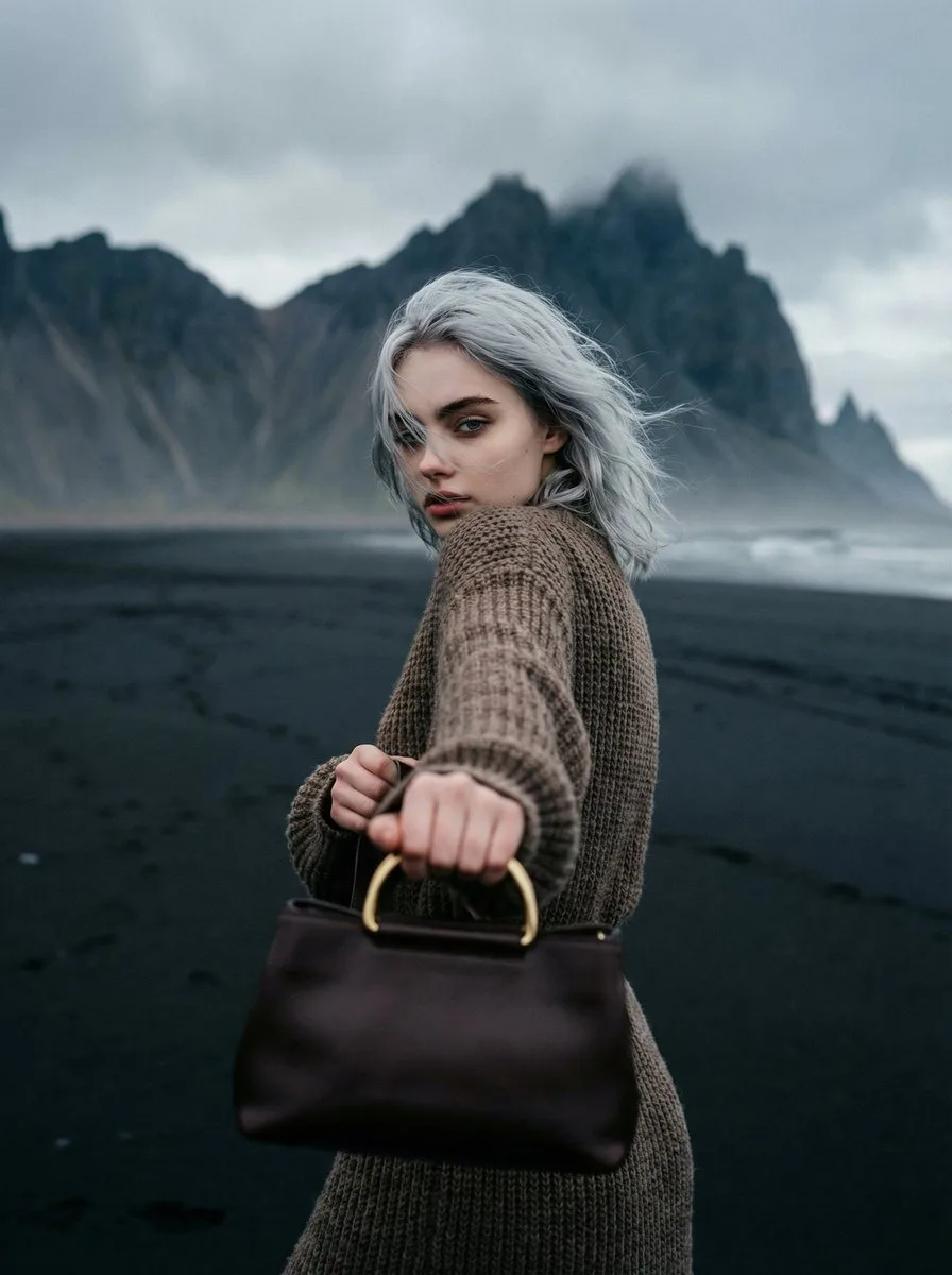 Nordic black sand cinematic fashion — After
