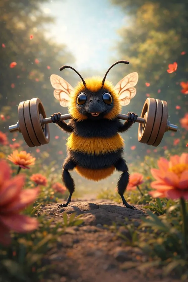 Gym bee barbell — After