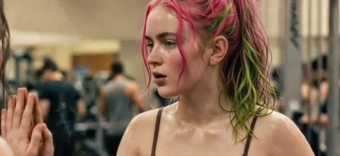 Neon ponytail gym girl