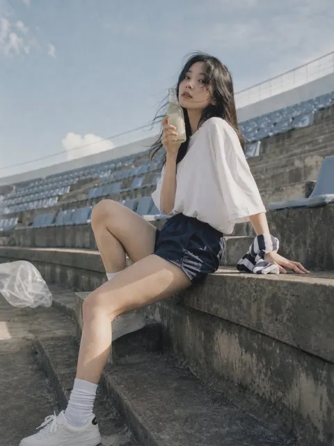 Korean idol stadium stairs japanese film aesthetic