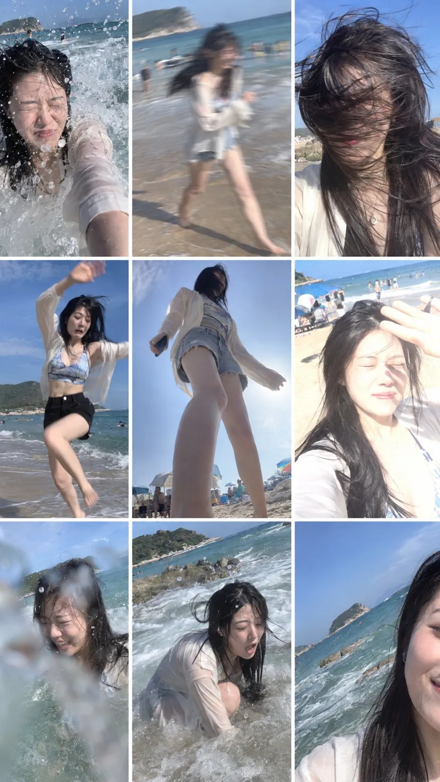 Seaside water play failed photos grid — Sonra