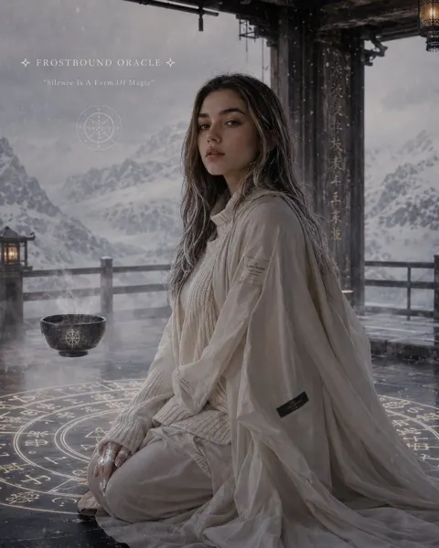 Frostbound oracle fantasy fashion editorial