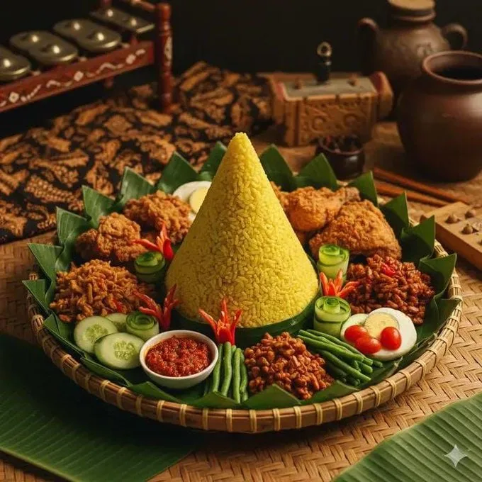 Indonesian yellow rice feast — Sonra