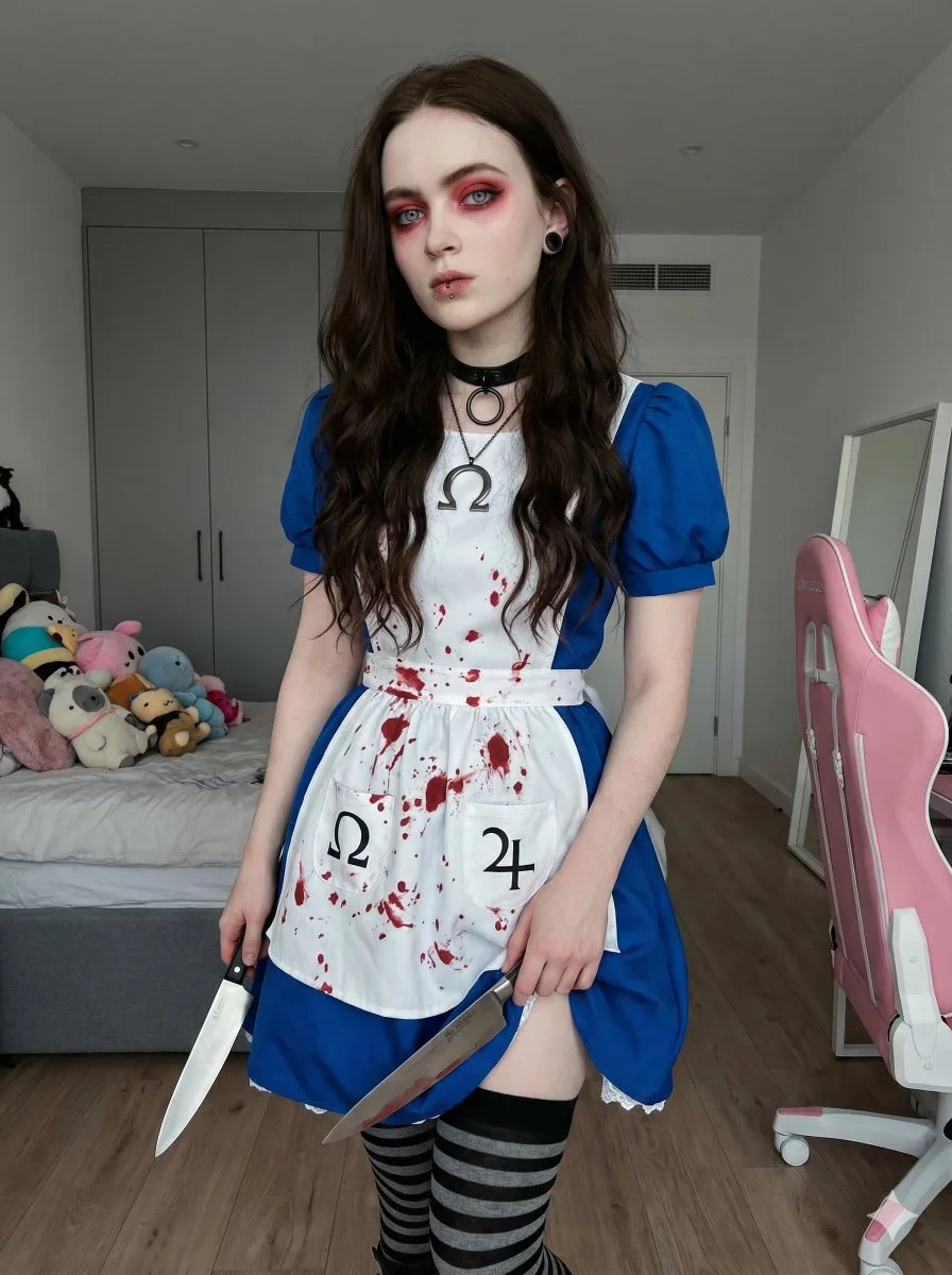 Dark alice madness bedroom cosplay — After