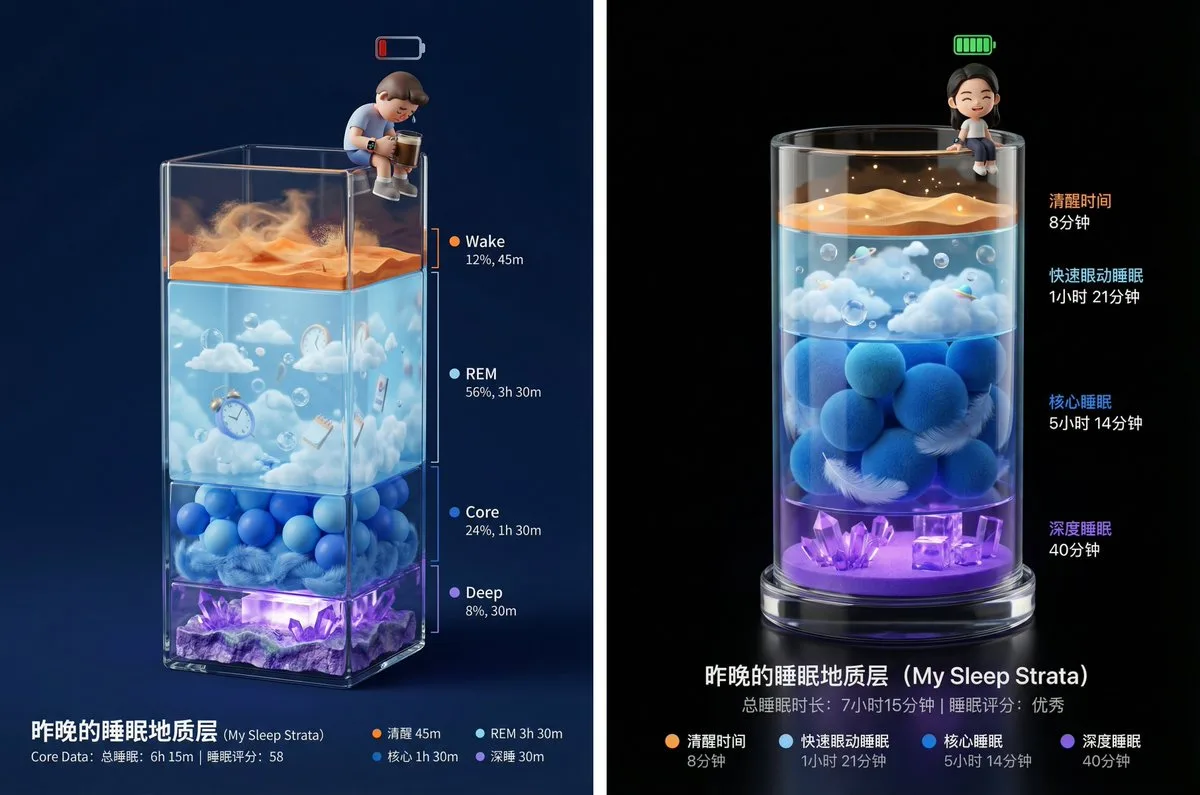 可爱的睡眠报告海报 — Sonra