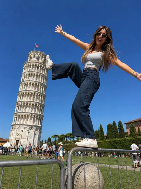 Leaning tower of pisa forced perspective travel photo