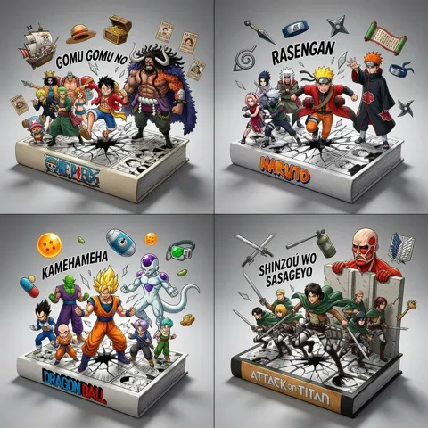 Manga 3d pop up book scene prompt