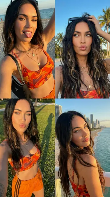 Miami beach golden hour selfie grid