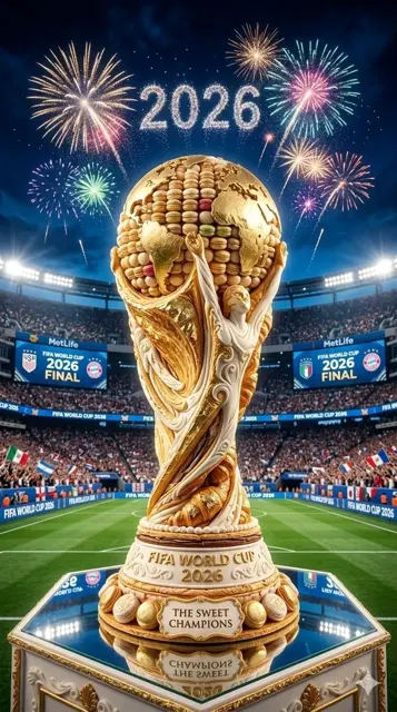 2026 fifa world cup pastry trophy cinematic image