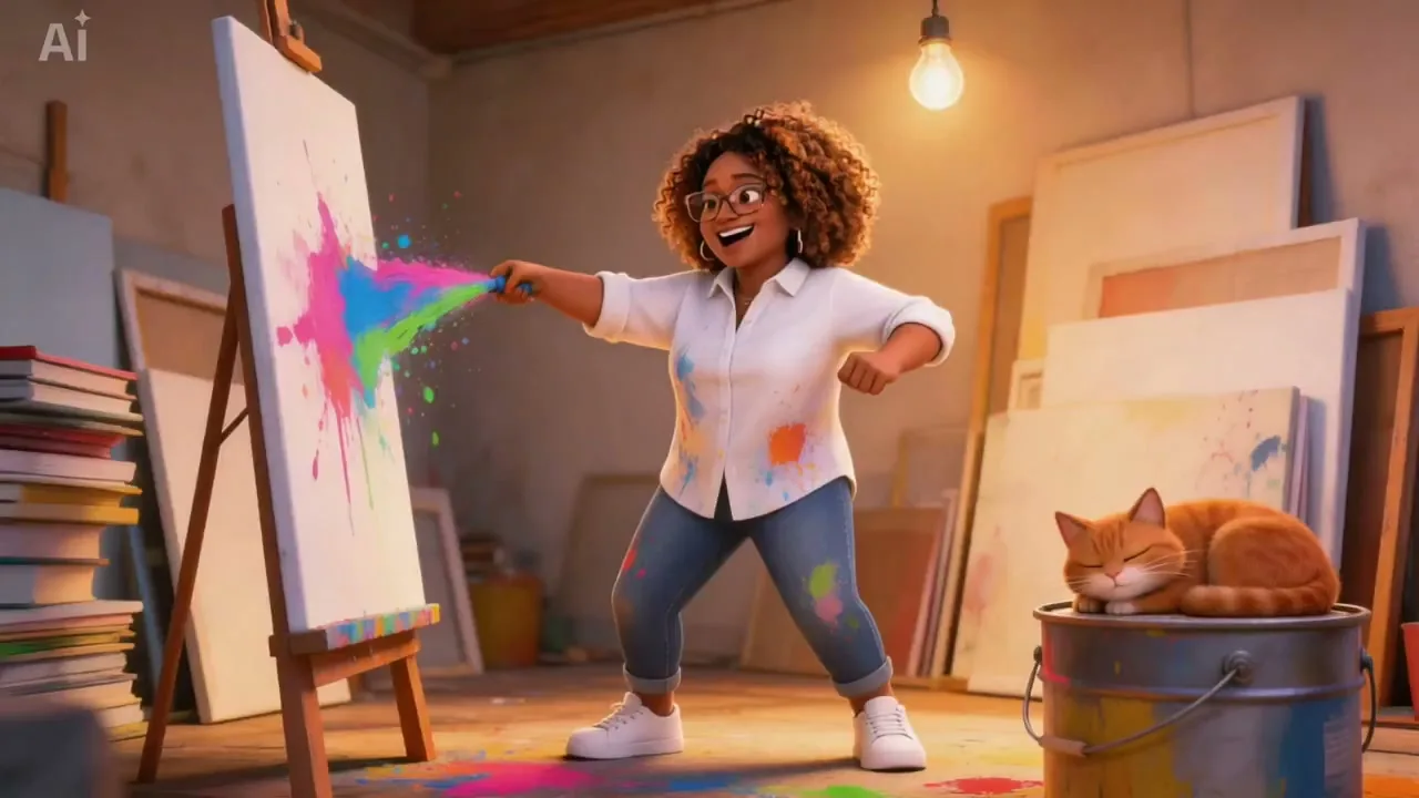 Neon paint splatter art moment — Sonra