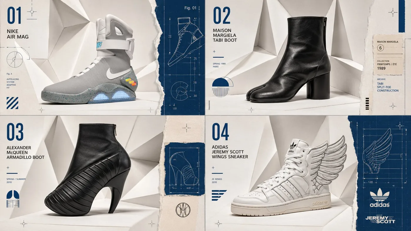 Origami dadaist poster famous shoes — Sonra