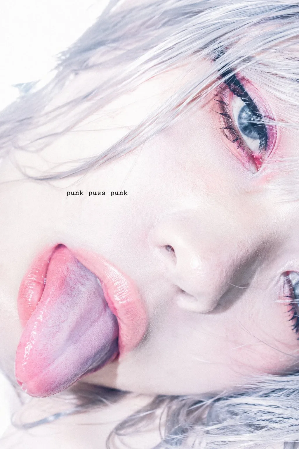 Silver hair blue eye punk magazine aesthetic — After