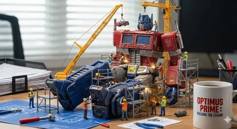 Miniature construction creative ad