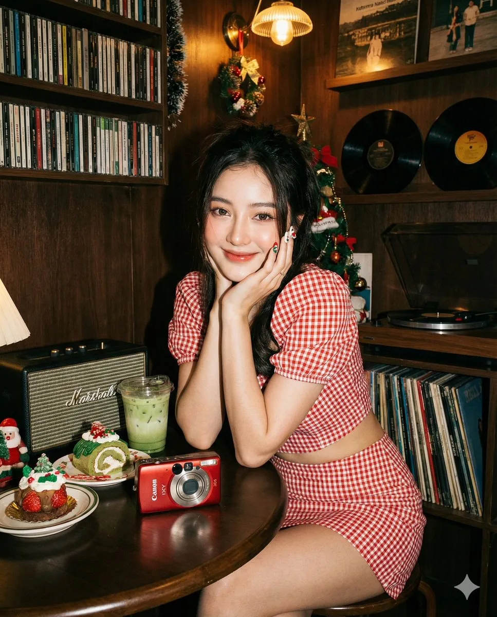Retro record store y2k sweet girl — Sonra
