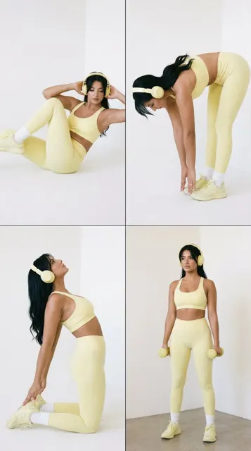 Pastel yellow fitness grid