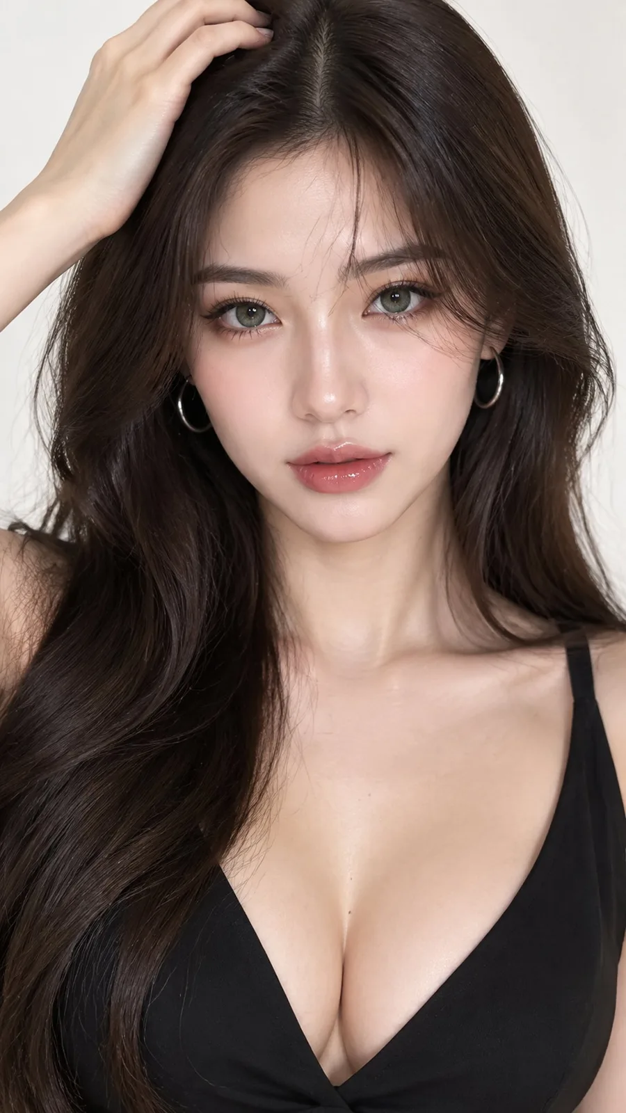 Stunning elegant woman close up beauty portrait — After