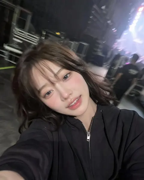 Ultra realistic iphone front camera backstage selfie