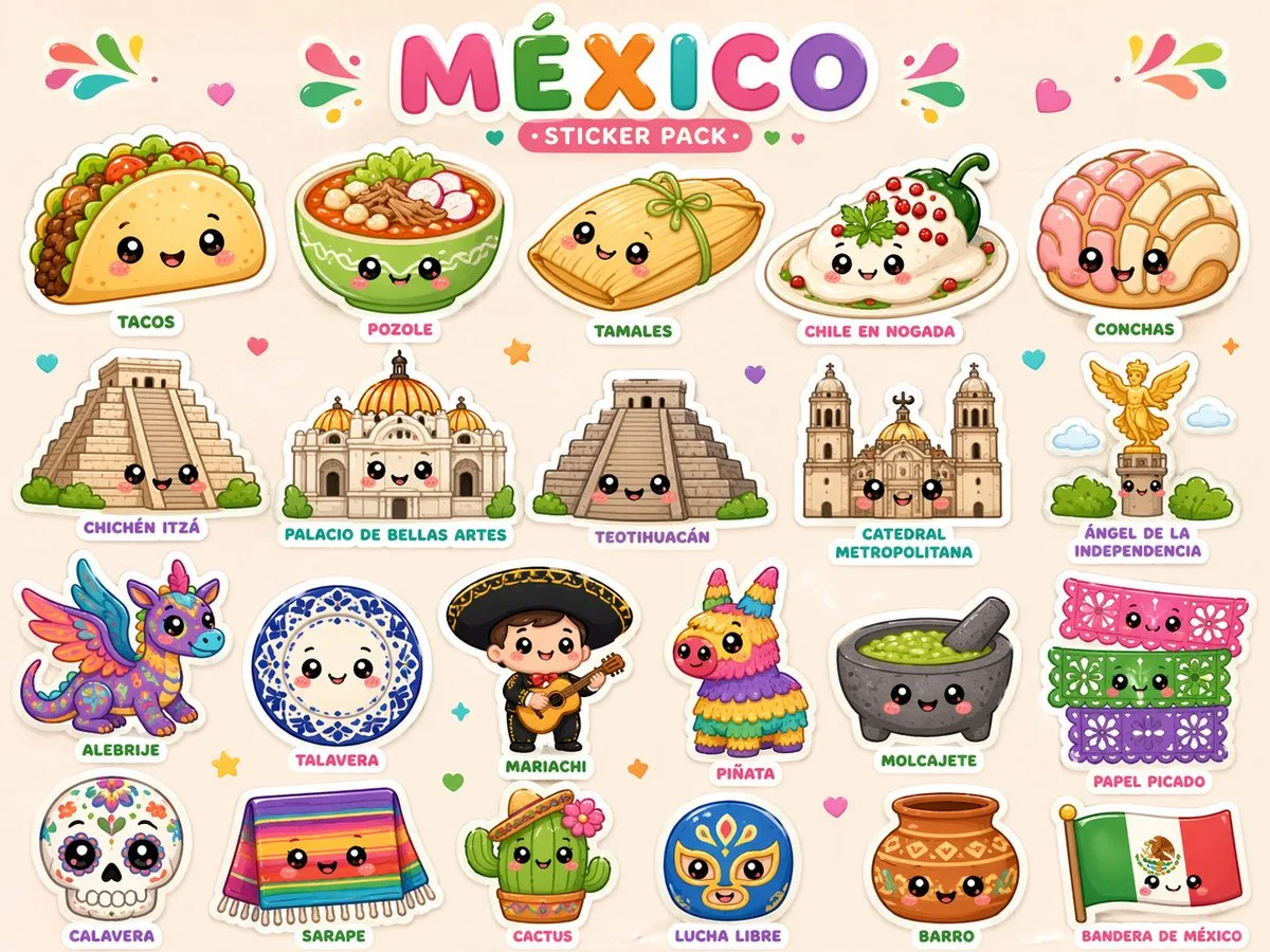 Kawaii country sticker pack — Sonra