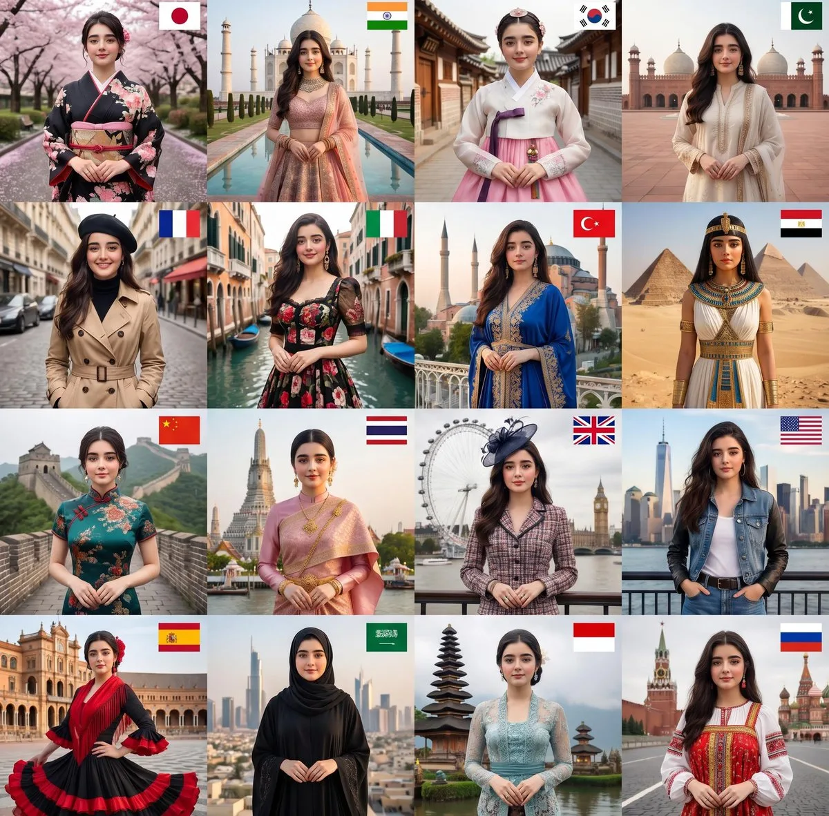 16 national dresses collage — Sonra
