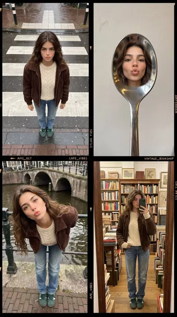 Editorial travel collage city human fashion