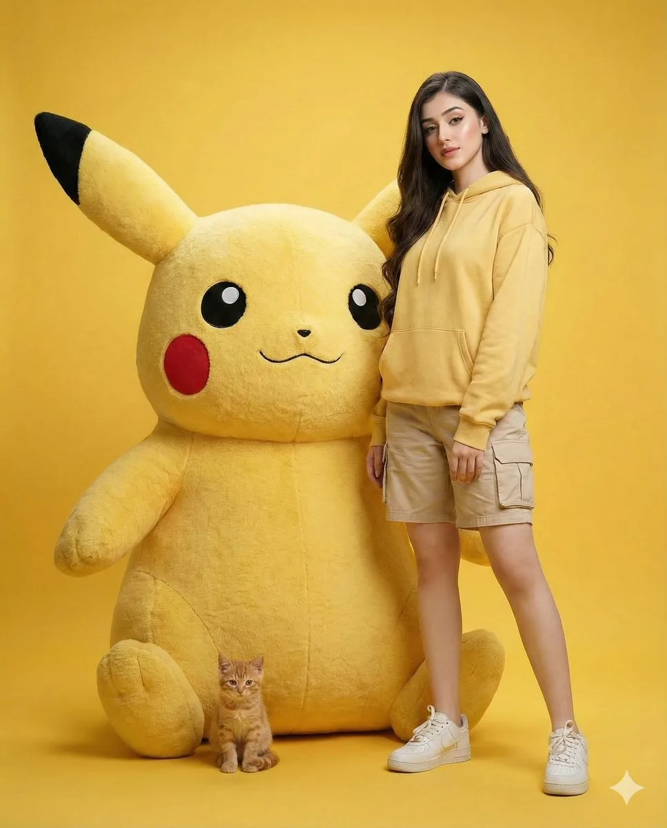 Cool girl giant pikachu yellow — After