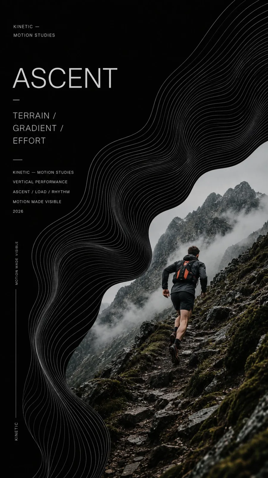 Experimental sports editorial flow poster — Sonra