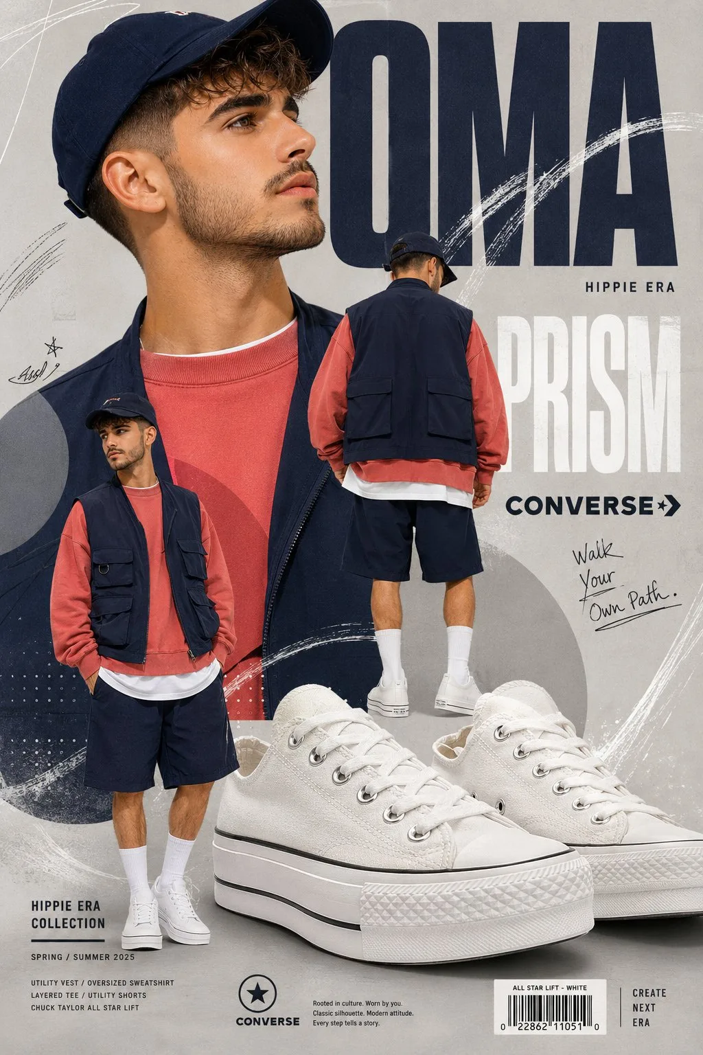 Modern streetwear fashion editorial poster — After
