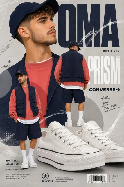 Modern streetwear fashion editorial poster