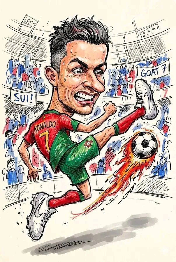 Cristiano ronaldo portugal caricature prompt — Sonra